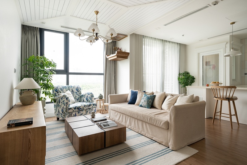 Chất liệu thảm trải sàn giúp không gian thêm ấm áp và sang trọng