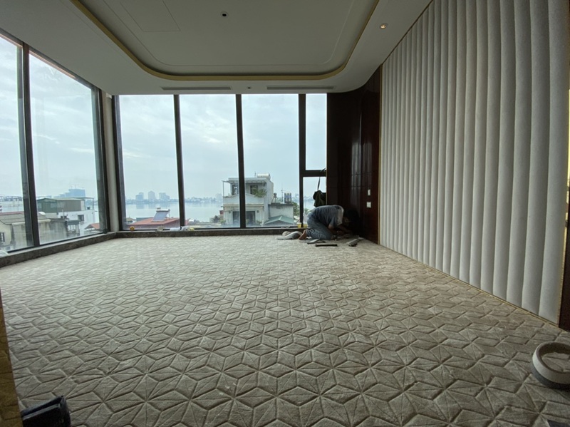 Quy trình thi công thảm dệt tay theo yêu cầu tại Thảm len Hàng Kênh